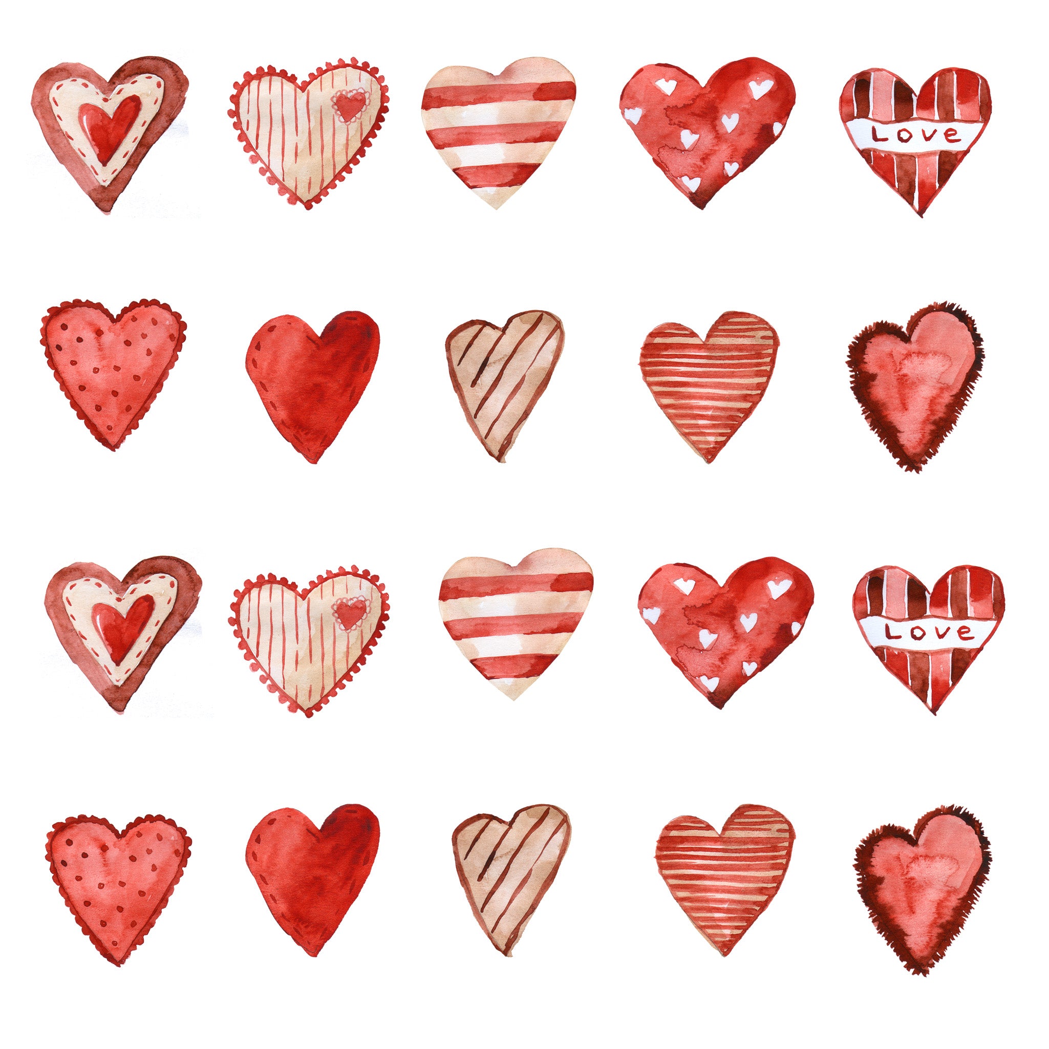 love hearts inglaze ceramic decals