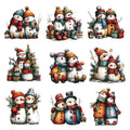 Wintery Snowmen Inglaze Ceramic Decals, Food Safe & Dishwasher Safe, Cone 04-6